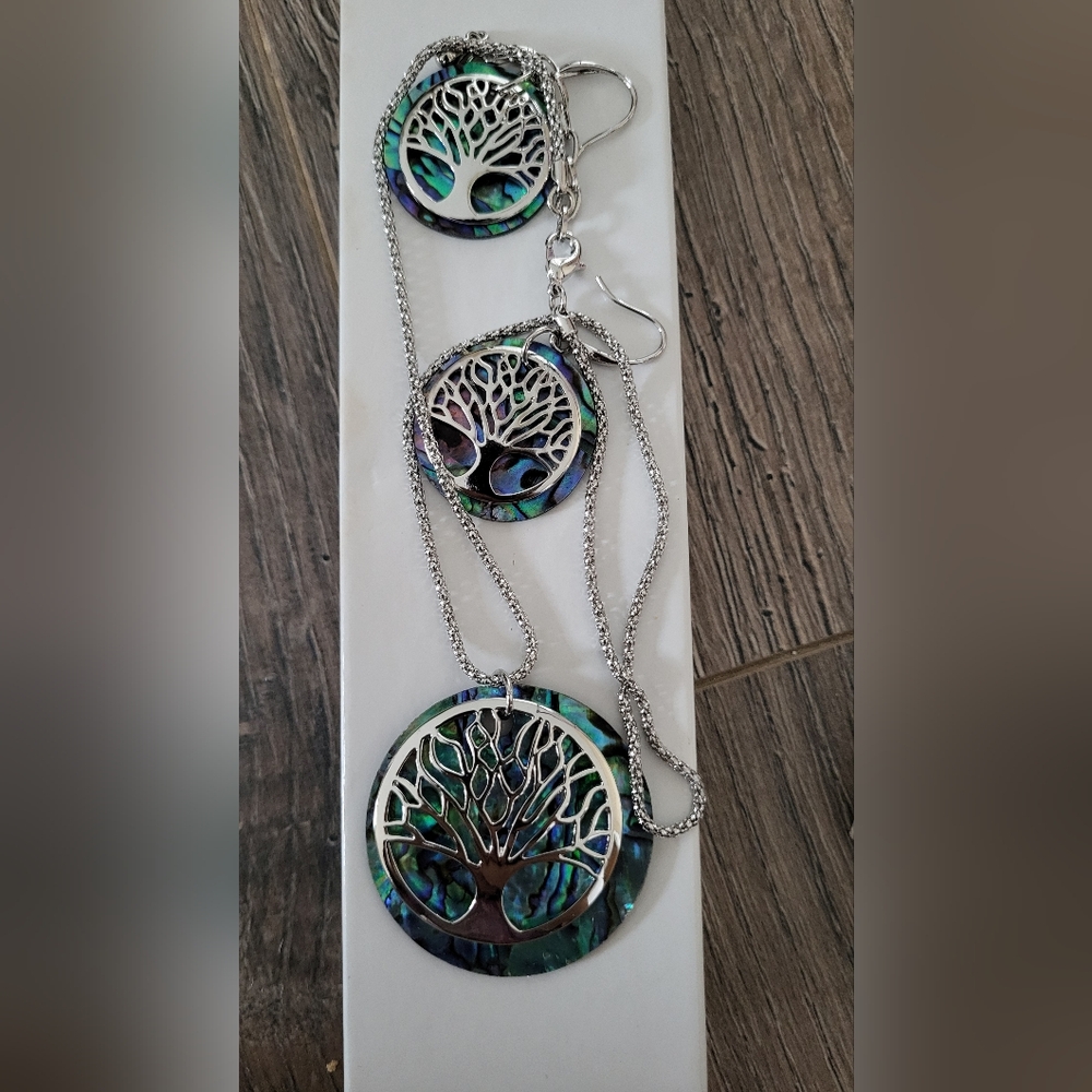 Silver and Blue Tree of Life Necklace